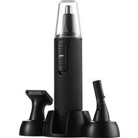 Sparoma 3-in-1 Ear and Nose Hair Trimmer for Men – Ear & Nose Hair Clipper with LED Light, Sideburn & Eyebrow Trimmer Heads, 6500RPM Motor, Full-Body Waterproof, Battery-Powered, Portable Grooming Kit with Storage Base – TC-3580, Black