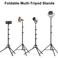 1.7 m (5.58 ft) Projector Mount with Phone Clip | 360° Rotating Gimbal, Foldable Stable Tripod | For Home Theater & Outdoor Viewing | Smartphone & Camera Support / Photography Light Mount
