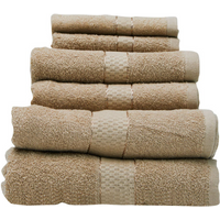 Thread & Loom Towel Set 2 x Bath Towels, 2 x Hand Towels, 2 x Face Cloths Warm Sand