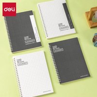 Deli Spiral Notebook, A5 (148x210mm), 80 Sheets/160 Pages, 70gsm - Perfect for Students, Office & Journaling,Rhythm Series,4-Pack