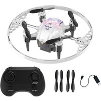 Facegle FX-41B Binnenspeelgoeddrone, Binnenvliegtuig, RGB-verlichting, 360-graden rotatie, Drie snelheidsinstellingen, Start/landen met één klik, Eenvoudige bediening, Beginnervriendelijk, Vliegen is niet meer ingewikkeld, Eindeloos plezier! Geschikt voor ouder-kinderinteractie (Mini RC-drone - Wit)