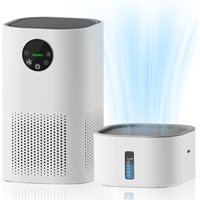 ROUNY 2-in-1 Air Purifier and Humidifier Combo, H13 True HEPA Filter, CADR 150m³/h, 20-50m² Coverage, ≤25dB Sleep Mode, Air Quality Display for Pets and Bedroom,AP-T2