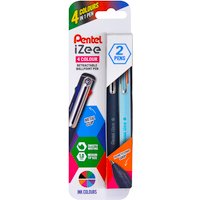 Pentel iZee 4 Colour 1.0mm Ballpen Mixed Barrels Pack of 2