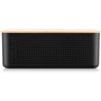 Bodum BISTRO Bread Box Large - Black with Bamboo Lid