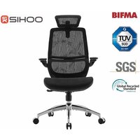 SIHOO M59S Ergonomic Office Chair, Desk Chair with 3D Coordinated Flip-up Armrests, Computer Chair with Dual Back Design and Adaptive Dynamic Lumbar Support(Black)