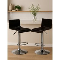 Interiors by Premier Bar Stool Adjustable Baina Acrylic Black/Chrome Set of 2
