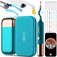 Verbex 3Ultra Peacock Blue All-Function Ear Spoon Video Ear Spoon Ear Picking Artifact Inner Ear Smart HD Endoscope WiFi Camera Otoscope LED Fill Light Compatible with iPhone, iPad and Android Smartphones