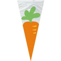 Unique Easter Carrot Cone Cellophane Bags, 20 pack