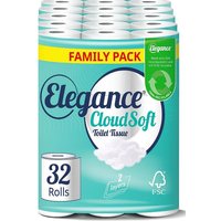 Elegance CloudSoft Toilet Tissue, 2-Ply, 32 Rolls