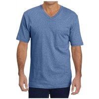 Men's Short Sleeve Pocket T-Shirts Casual Summer Cotton V Neck Tee Tops (blue, XXL)