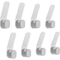 KAPANOU Double Coat Hooks Wall Mounted set of 8, Sturdy Metal Clothes Hanger for Bathroom, Bedroom, Entryway, Versatile and Decorative Aluminum Wall Hooks for Hanging Towels, Hats, Bag (Grey), New Year Sale , Top gift picks
