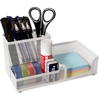 Senhoglb Office Mesh Desk Tidy Pen Storage,White
