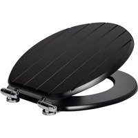 Harbour Housewares Soft Close Wooden Toilet Seat - Black