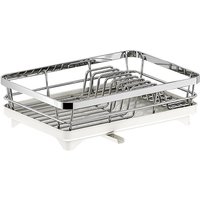 Maxcook Stainless Steel Dish Drying Rack with Drainboard, Space-Saving Single Layer Countertop Organizer, Large Capacity Kitchen Drainer 42*29*12.7cm MCWZ0010