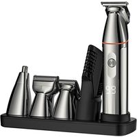 Sparoma 5-in-1 Beard Trimmer Set – Stainless Steel, Type-C Rechargeable, Smart Lock, LED Display, IPX7 Waterproof, Magnetic Blade System, Suitable for Body Hair, Haircuts, Nose Hair, Shaving, LK-891