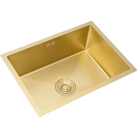 Homary 780mm Stainless Steel Kitchen Sink Rectangular Single Bowl in Gold