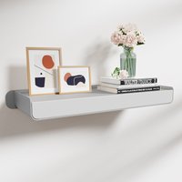 KAPANOU Grey Floating Shelves Wall Mounted, Heavy Duty Aluminum Shelf for Book Storage, Living Room, Bedroom, Bathroom, Kitchen, Modern Metal Hanging Shelves for Wall Decor, New Year Sale , Top gift picks