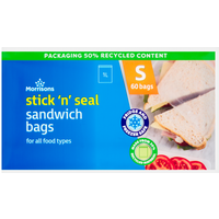 Morrisons Sandwich Easy Seal Bags, 60 Bags