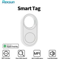 Rexsun RSH-iTag12 Anti-Lost Device for Apple Find My – IP53 Water-Resistant Bluetooth Tracker with Replaceable CR2032 Battery, Loud 75dB Sound Alert & Left-Behind Notifications