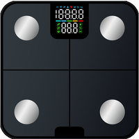 Slimme lichaamsvetweegschaal, led-kleurendisplay, volgt 25 lichaamsmetingen, uiterst nauwkeurige sensor, capaciteit 180 kg【met batterij】