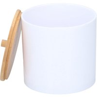 Alpina cosmetica-opbergdoos - 9,5 x 10,5 cm, wit met lichtbruin deksel