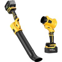 FLORA GUARD draadloze bladblazer 600 W – 21 V elektrische handblazer voor bladeren en sneeuw, 50 m/s hogesnelheidsluchtstroom, 6-snelheidsregeling, 180° draaibare handgreep, 2× 4000 mAh batterijen & 1 A-oplader met opbergkoffer