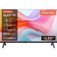 Coocaa 40 inch slimme QLED-tv (101 cm), FHD Google TV, HDR10, Dolby Audio, Bluetooth 5,1, oogzorg, Google Cast, drievoudige tuner DVB-T2/C/S2, CI+, model 40CGQG41Z (2026), energieklasse E