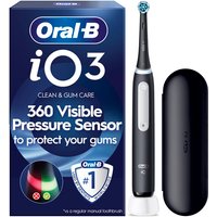 Oral-B iO3 Electric Toothbrush, Travel Case, 3 Modes, 360 Visible Pressure Sensor, Brushing Timer, Quite Sound, Long-Lasting Battery, Black