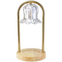 Wax melt lamp met Europese dubbele rechte stokjes, belvormige basis van massief hout, natuurlijke houttint, 1 stuk