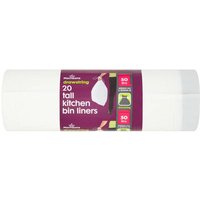 Morrisons Drawstring 20 Tall Kitchen Bin Liners 50 Litre