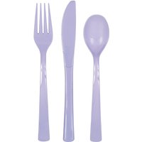 Unique Plastic Cutlery, Lavender, 18 pack