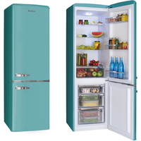 Amica FKR29653DEB Retro Static Fridge Freezer, 60/40, Blue, E Rated