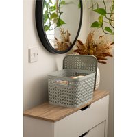 Strata Urban Storage Basket & Lid 14L Cool Grey