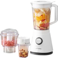 ochama Multifunctionele Blender 600W, 1,5L Compacte Elektrische Smoothie Maker voor Thuis, 3 Snelheden, IJs Vergruizen, Vleeshakmolen, Kruidenmolen, Babyvoeding, Sap, Eenvoudig te Reinigen