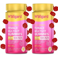 Wellgard Female Multivitamin Vegan Daily Wellness Support Gummies Mixed Berry Flavour - 60 Gummies (2 Packs)