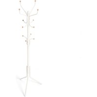 Ochama Metal Hall Tree, Freestanding Coat Rack with 12 Hooks for Entryway, Clothes and Hats, White