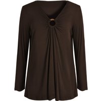 IZURIA v-neck coffee long sleeved top S