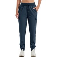 Willit dames hik-/cargo-broeken, lichtgewicht, athletisch, buitensportbroeken voor training, snel drogend, casual, marineblauw, L