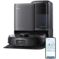 eufy Omni E25 robotstofzuiger, 2-in-1 robotstofzuiger en dweil, pakt hardnekkige vlekken aan, ongeëvenaarde zuigkracht van 20.000 Pa voor een diepe reiniging, anti-klit DuoSpiral™-borstels, CornerRover™-arm voor randreiniging