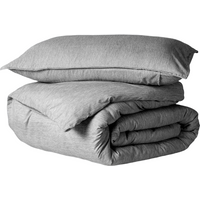 MENDALE Duvet Cover Set - Premium Bedding Set - 220*230 cm Duvet Cover with 75*50 cm Pillow Case - Soft Brushed Microfiber- Dark Grey & Light Grey