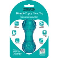 Rosewood BioSafe Dumbbell Treat Toy for Dogs and Puppies Blue