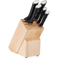 Tefal RVS messenset met houten blok - 5 stuks, 9/11/18/20/20 cm