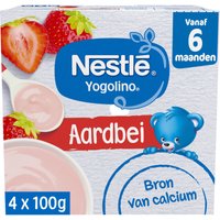 Nestlé Yogolino 6+M babydessert aardbei 4 x 100 g