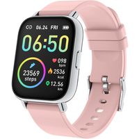 Jugeman P32 Pink Smart Watch, Fitness Tracker 1.69'' HD for Men Women, Step Counter Heart Rate & Sleep Monitor, IP68 Waterproof Activity Tracker, Sports Smartwatch for iOS Android, 24 Sports Modes