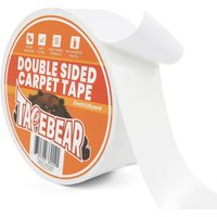 TAPEBEAR Double Sided Carpet Tape 2Inch x 20Yards, Heavy Duty Rug Tape Residue-Free Carpet Gripper for Area Rugs, Wood, Floor, multipurpose Gripper non Slip Tape, White