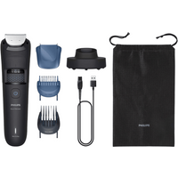 Philips Series 5000 baardtrimmer - Zelfslijpende metalen messen, 40 vergrendelbare lengte-instellingen, BeardSense technologie, haaropvangsysteem, 100% waterdicht, oplaadstation, zachte etui, BT5780/15