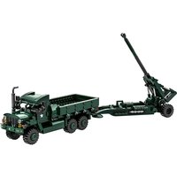 WANGE M35a2 Truck + M198 howitzer 485 Pcs Building Blocks Set for Hobby Builders