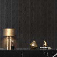 Murgall 3D Rococo Peel and Stick Wallpaper Black 44x508cm 1 Roll