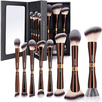 MAANGE 8pcs Pro Dual-Head Aluminium Face Brush Set with Gift Case