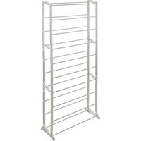 5five Schoenenrek - Witte metalen en plastic, 30 paar, 65,5 x 24,5 x 138 cm